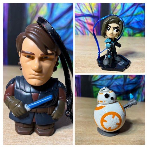 Star Wars Custom Christmas Ornament Of 3, Mandalorian Cara Dune, BB-8 - Picture 1 of 11